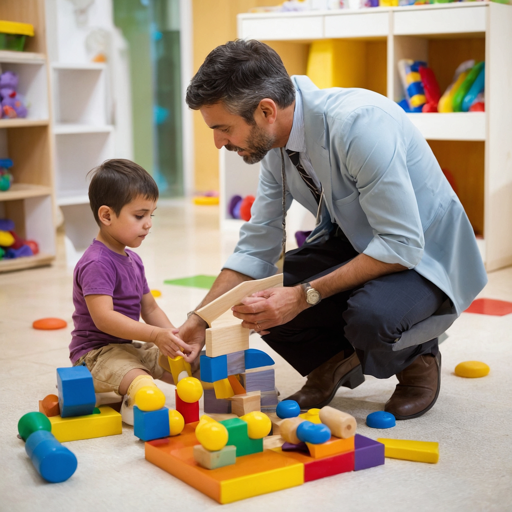 Psicóloga infantil apoyando el desarrollo integral